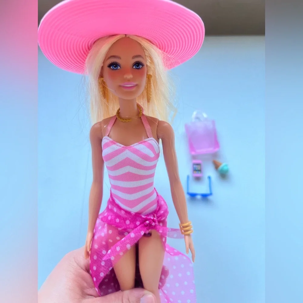 Barbie Doll with Swimsuit and Beach-Themed Accessories